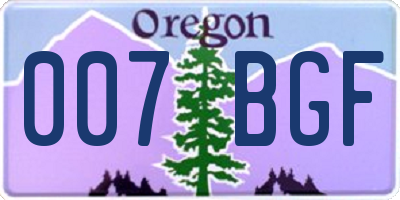 OR license plate 007BGF