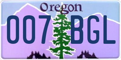 OR license plate 007BGL