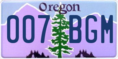 OR license plate 007BGM