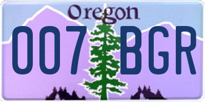 OR license plate 007BGR