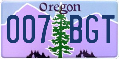 OR license plate 007BGT