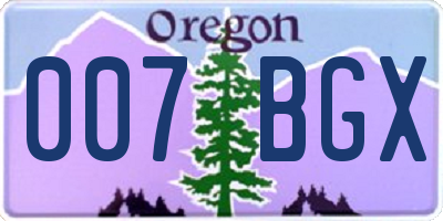 OR license plate 007BGX