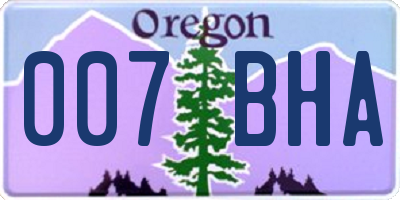 OR license plate 007BHA