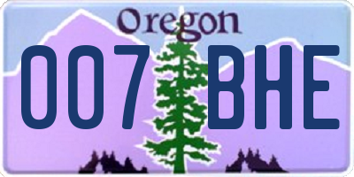 OR license plate 007BHE