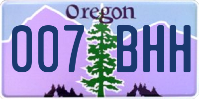 OR license plate 007BHH