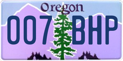 OR license plate 007BHP