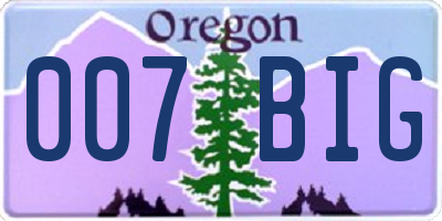 OR license plate 007BIG