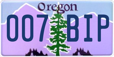 OR license plate 007BIP