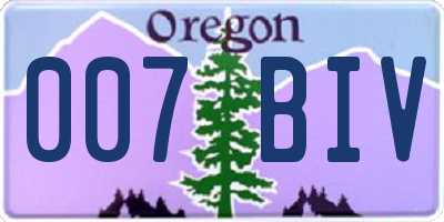 OR license plate 007BIV