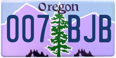 OR license plate 007BJB