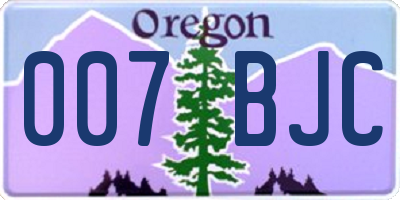 OR license plate 007BJC