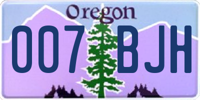 OR license plate 007BJH