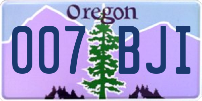 OR license plate 007BJI