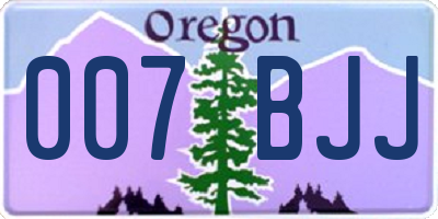 OR license plate 007BJJ