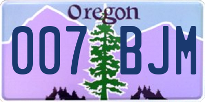 OR license plate 007BJM