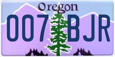 OR license plate 007BJR