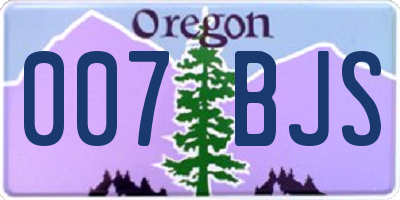 OR license plate 007BJS