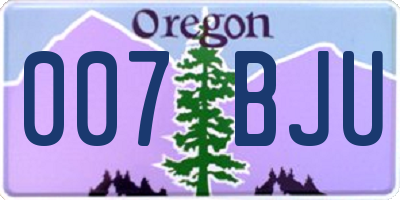 OR license plate 007BJU