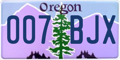 OR license plate 007BJX