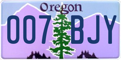 OR license plate 007BJY