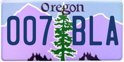 OR license plate 007BLA