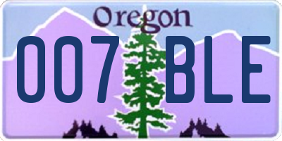 OR license plate 007BLE