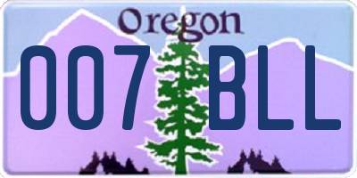 OR license plate 007BLL