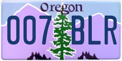 OR license plate 007BLR