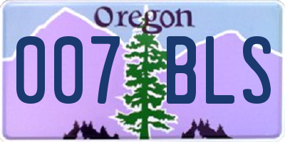 OR license plate 007BLS