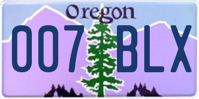 OR license plate 007BLX