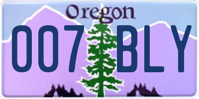 OR license plate 007BLY