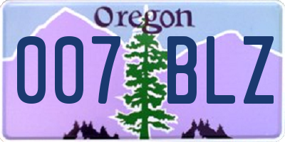 OR license plate 007BLZ