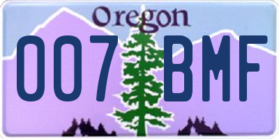 OR license plate 007BMF