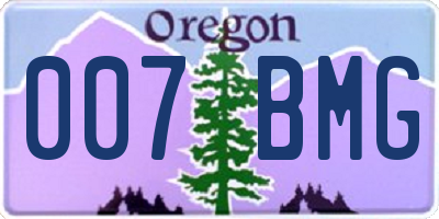 OR license plate 007BMG