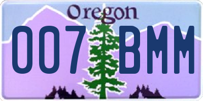 OR license plate 007BMM