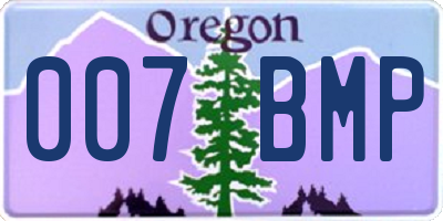 OR license plate 007BMP