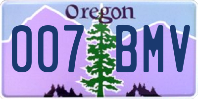OR license plate 007BMV