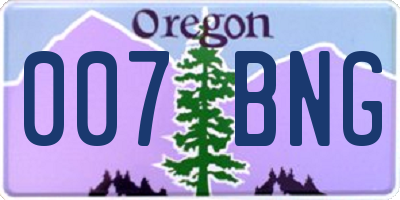 OR license plate 007BNG