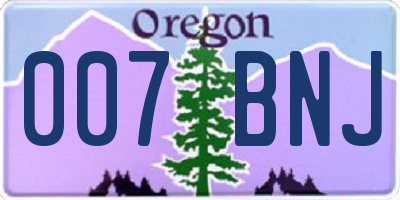 OR license plate 007BNJ