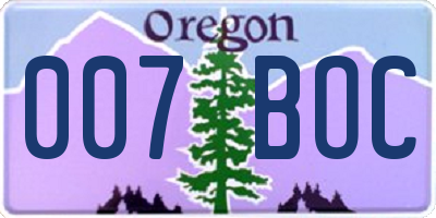 OR license plate 007BOC