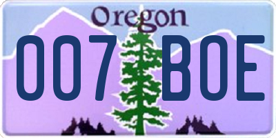 OR license plate 007BOE