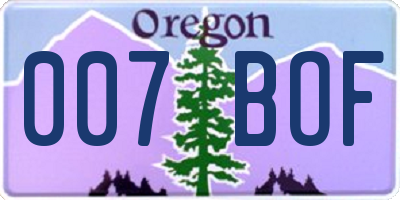 OR license plate 007BOF