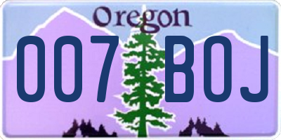 OR license plate 007BOJ