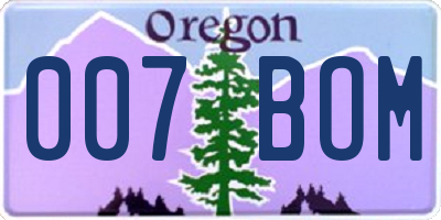 OR license plate 007BOM