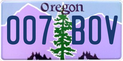 OR license plate 007BOV