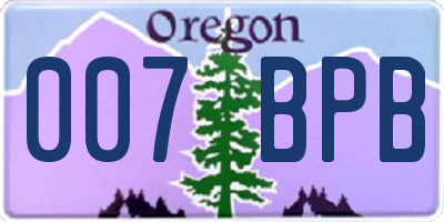 OR license plate 007BPB