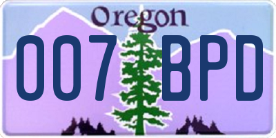 OR license plate 007BPD