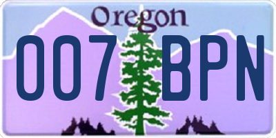 OR license plate 007BPN