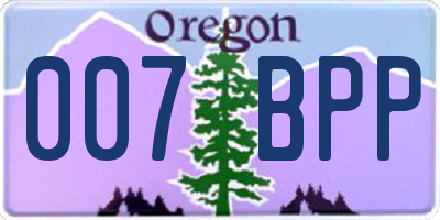 OR license plate 007BPP
