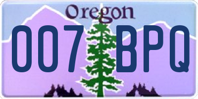 OR license plate 007BPQ